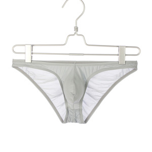 Caleçons pour hommes en soie glacée, taille basse, respirants, tricotés, violets - Product Image 3