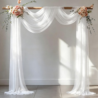 Toile de fond en mousseline sur mesure, 2 panneaux, voiles blancs transparents pour décoration d'arche de mariage, cérémonie, scène, OEM