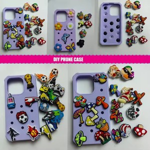 DIY lindo suave silicona a prueba de golpes funda de teléfono <span class=keywords><strong>celular</strong></span> para iPhone 16 15 14 13 Pro Max <span class=keywords><strong>Con</strong></span> agujeros para encantos pines - Product Image 6