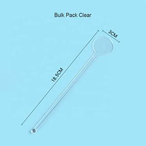 Tongkat Pengaduk Panjang Kopi Plastik Hitam Bening Atas Cakram 7 Inci untuk Teh Susu - Product Image 5