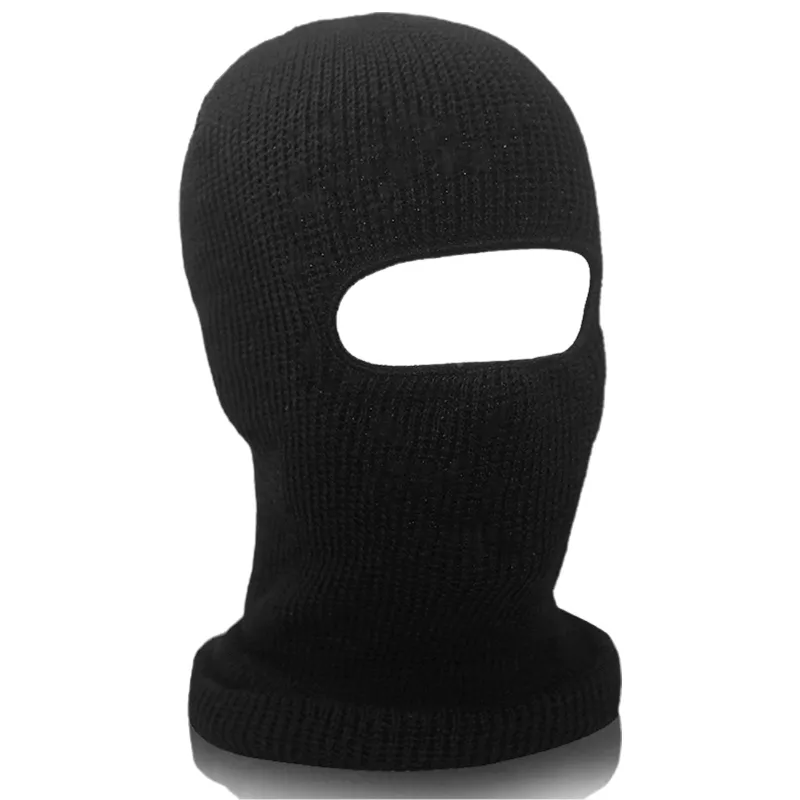 Unisex Winter hats Knitted One Hole Ski Mask Beanies Cycling Windproof Helmet Lining Full Face Cap Neck Warmer