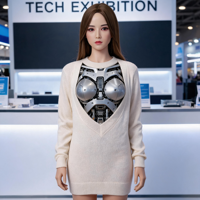 Ornement en silicone, décoration de fête de Noël, cadeau, robot humanoïde agile avec teint naturel pour collectionniste adulte