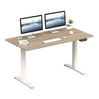 Station d'ordinateur de travail à moteur unique, blanc, bureau réglable en hauteur