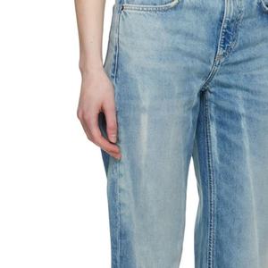 Pantalones Vaqueros Anchos Azules para Hombre, Estilo Cinco Bolsillos, Denim Sin Elasticidad, Jeans para Mujer - Product Image 6