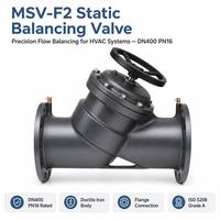 Vanne d'équilibrage statique à bride Danfoss MSV F2 DN400 PN16 Kvs 3500 en fonte grise avec joint EPDM pour chauffage collectif et CVC