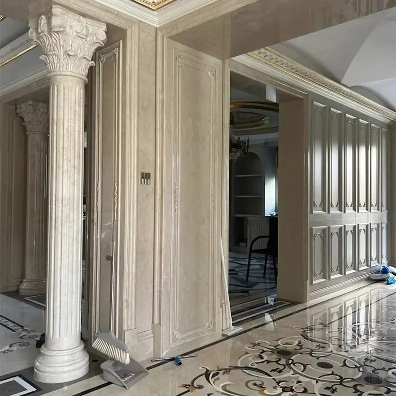 Nouveau design Bâtiment de villa moderne Décoration architecturale Colonne de balcon en marbre Colonne romaine