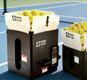 Machine à balles de tennis américaine TUTOR-06 avec télécommande sans fil, en ABS argenté/noir/jaune, pour l'entraînement, logo personnalisé - Product Image 1