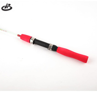 Tongkat pancing es, 60cm-100 cm air tawar ultra ringan serat kaca 2 busa Solid Grip musim dingin
