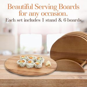 Woodard & <span class=keywords><strong>Charles</strong></span> <span class=keywords><strong>6</strong></span> planches de service en bois d'acacia avec support, parfaites pour servir les planches à découper de la cuisine - Product Image 2