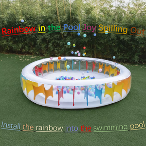 <span class=keywords><strong>Piscine</strong></span> gonflable ronde arc-en-ciel <span class=keywords><strong>pour</strong></span> enfants, <span class=keywords><strong>pour</strong></span> la natation et les jeux aquatiques - Product Image 1