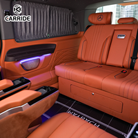 Kit de conversion intérieur de voiture de luxe Carride VIP portable, style classique, en alliage d'aluminium, pour Vito W447 V260, avec cuir orange
