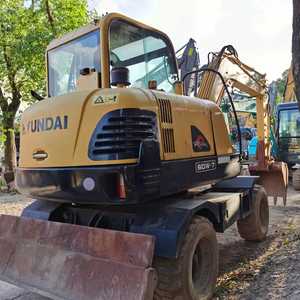 Mini excavadora usada de alta calidad HYUNDAI60W Origen de Corea Precio barato 6ton Excavadora de ruedas hidráulica Motor Yanmar Yuken Hidráulico - Product Image 2