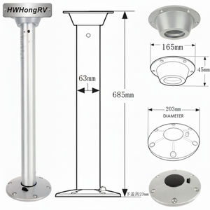 ขาโต๊ะเรือแบบปลดเร็ว HWHongRV ทำจา<span class=keywords><strong>ก</strong></span>อะลูมิเนียมอัลลอยขัดเงา หมุนได้ 360 องศา °   ฐานหมุนทำจากไฟเบอร์กลาสและฐานสแตนเลส 304 - Product Image 5