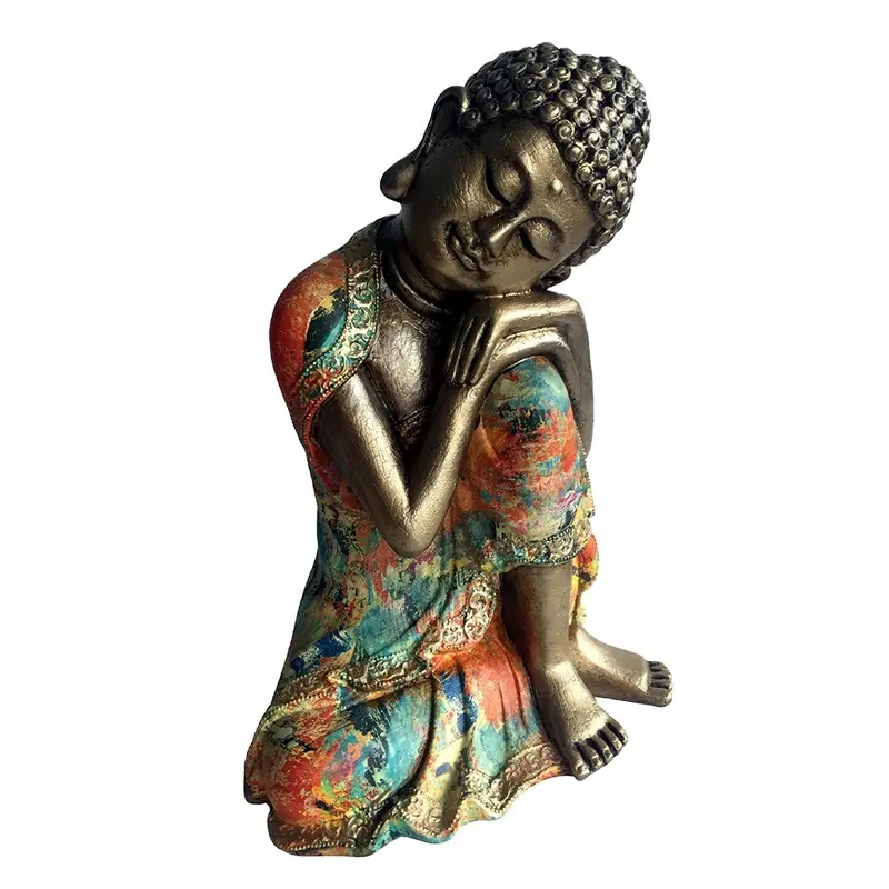 Tang รูปปั้นพระพุทธรูปสามสี,รูปปั้นพระพุทธรูปจีนแกะสลักเรซินศิลปะตกแต่งบ้านประติมากรรมงานฝีมือทางศาสนา