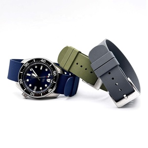 Custom One-Piece FKM Rubber Watch Strap Single Pass Elastic Sports 20mm 21mm 22mm Comfortable Adjustable Waterproof Watch Band