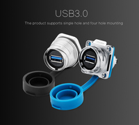 Conector USB CNLINKO para Montaje en Panel, Enchufe con Cubierta Antipolvo, Resistente al Agua IP67, Conector USB Robusto