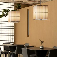 Luminaire suspendu en tissu Wabi-Sabi, lampe suspendue LED design pour restaurant, cabine privée, salle de banquet et club