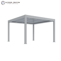Pergola à lames orientables en aluminium, toit motorisé, autoportante, électrique, étanche, pour jardin, extérieur, balcon, écologique, revêtement poudré