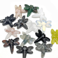 Mini libellule sculptée en cristal naturel en vrac pour cadeaux souvenirs vente en gros