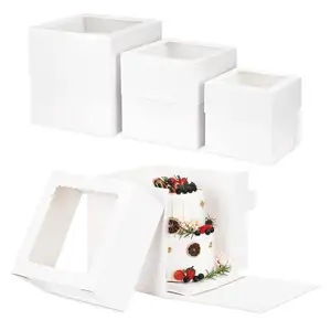 高品质蛋糕包装盒糖果纸盒生日甜点容器可折叠食品级蛋糕盒带窗