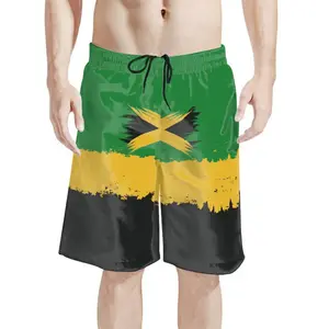 Nieuwe Zomer Bedrukte Vlag Mannen Strandbroek Jamaica Duitsland Malaysia Vlag Print Hoge Kwaliteit Heren Shorts