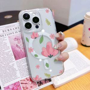 เคสโทรศัพท์ลายดอกไม้สำหรับ iPhone 16 เคสอะคริลิกแข็ง รองรับการชาร์จไร้สายแบบแม่เหล็ก ป้องกันการกระแทก เคสโทรศัพท์ลายดอกไม้สำหรับ iPhone 16 - Product Image 3