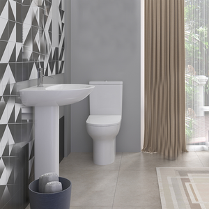 Toilette Sunrise <span class=keywords><strong>บริษัท</strong></span>แรกที่ได้รับการออกแบบด้วย550มม. ขนาด P-TRAP สองชิ้น WC sanitaryware <span class=keywords><strong>เซรามิค</strong></span>ห้องน้ำตะวันตก - Product Image 4