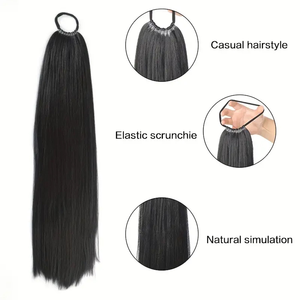 Extensions <span class=keywords><strong>de</strong></span> cheveux synthétiques longues et droites, fausses queues <span class=keywords><strong>de</strong></span> <span class=keywords><strong>cheval</strong></span>, postiches <span class=keywords><strong>de</strong></span> 24 pouces pour femmes, usage quotidien - Product Image 3