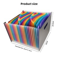 Carpeta de Archivos Acordeón de Plástico con 25 Compartimentos, Sellada por Tres Lados, con Asa para Colgar, Tapa Abatible, Organizador de Documentos de Oficina Multicapa A4, de PP