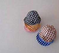 Sombrero de béisbol para niños, niña, niño, niño pequeño, ala plana, gorra Snapback, sombrero para jóvenes, gorra de playa, algodón, tablero de ajedrez, malla de verano