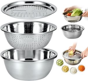 Passoire multifonctionnelle en acier inoxydable pour évier, passoires métalliques pour la cuisine domestique, pour riz et fruits - Product Image 1