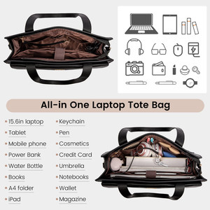 Maletín de Cuero PU para Computadora LOVEVOOK, <span class=keywords><strong>Bolso</strong></span> de Hombro para Dama de Oficina, Gran Capacidad de Negocios para Laptop de 15.6 Pulgadas para Mujer - Product Image 3