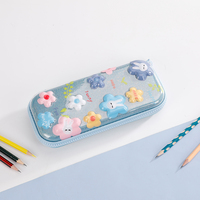 Étui à crayons 3D licorne mignon en EVA, étanche, antichoc, anti-poussière, avec logo personnalisé pour l'école, le bureau et les voyages
