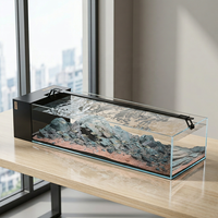 JSD BESSN Aquarium Stream 24, 32, 40 pouces, avec filtre latéral en verre ultra-transparent Jinjing, écosystème complet pour aquarium et kit d'aquascaping