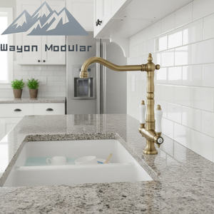 Robinet <span class=keywords><strong>de</strong></span> cuisine à double levier en laiton antique Wayon pour armoires modulaires <span class=keywords><strong>de</strong></span> luxe - Product Image 3