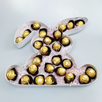 Boîte cadeau en papier écologique avec couvercle transparent en forme de lapin pour bonbons, chocolats, cupcakes, biscuits, aliments pour bébés, sushis, sucre