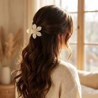 Jepit Rambut Akrilik Motif Bunga Salju Marmer Mewah DOWELL, Jepit Rambut Seluloid Berkualitas Tinggi, Aksesoris Besar Anti Selip, Grosir