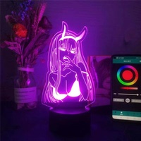 Lampe 3D Anime Zero Two Figure veilleuse enfants fille décor de chambre à coucher Manga cadeau veilleuse
