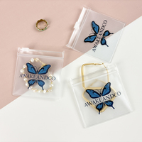 Joyería pequeña, bolsas con cierre de cremallera transparentes personalizadas, logotipo esmerilado, pendientes transparentes, embalaje de joyería, bolsas de PVC para joyería