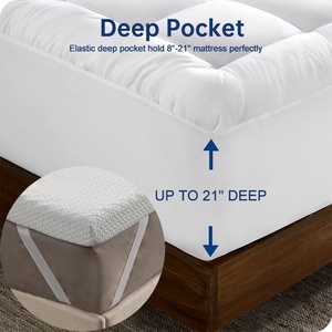 160x200 200x200 cm 10 pouces de profondeur doux <span class=keywords><strong>duvet</strong></span> d'<span class=keywords><strong>oie</strong></span> bambou eco bio hôtel lit matelas <span class=keywords><strong>surmatelas</strong></span> couverture imperméable - Product Image 3