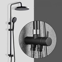 Ensemble de douche mural bidirectionnel en laiton chromé, style américain, avec pommeau de douche séparé, pour chauffe-eau de salle de bain