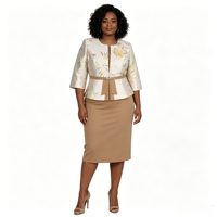 Robe de cérémonie élégante sur mesure pour femmes grandes tailles, en brocart de haute qualité, collection 2026