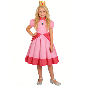 Disfraz de Princesa Rosalina de la Película Galaxy para Niñas, Disfraces de Peach para Halloween, Cumpleaños, Cosplay, Vestido de Princesa Peach con Corona - Product Image 2