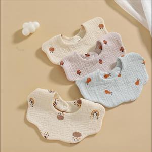 Khăn Nước Bọt Thấm Nước 6 Lớp 100% Cotton Tùy Chỉnh Yếm Trẻ Em Điều Chỉnh Được Yếm Em Bé Vải Muslin Mềm Mại - Product Image 6