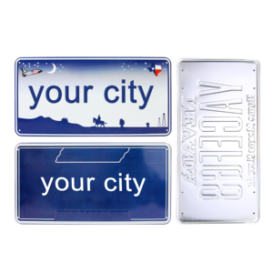 Plaque d'immatriculation métallique personnalisée de haute qualité de New York avec impression typographique Modèle JZ10 - Souvenir publicitaire très vendu - Product Image 1