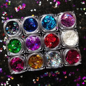 ตกแต่งเล็บด้วยเรซิ่น 12 ชิ้น สีทองเงินวิบวับ โฮโลแกรม สีสันสดใส กลิตเตอร์ดาว กลิตเตอร์วิบวับ สำหรับทำเล็บ DIY กล่องอุปกรณ์เสริม - Product Image 5