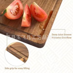 Juego de tablas de cortar de madera de acacia con soporte, rectangulares, color natural, con asa, para cocina, F58 - Product Image 4