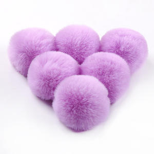 Fuzzy Faux Rabbit Fur Pom 7cm Artificial Plush Fluffy Pompom Balls para Diy Hats Guantes Llavero Charms Suministros de costura - Product Image 5