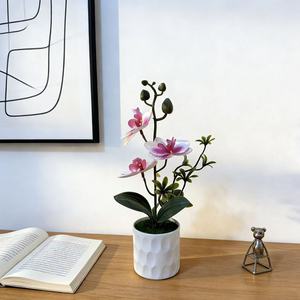 Plante artificielle d'orchidée Phalaenopsis, 26 cm de haut, décoration de bureau pour salon et bureau - Product Image 3