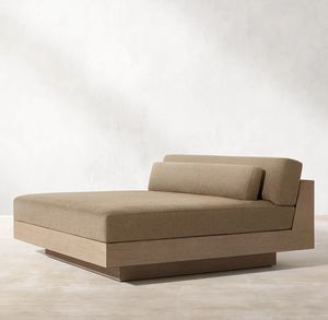 โซฟาไม้ยาวทำจากไม้สักรูปตัวยูที่นั่งสบายลึกเฟอร์นิเจอร์กลางแจ้งหรูหรา - Product Image 6